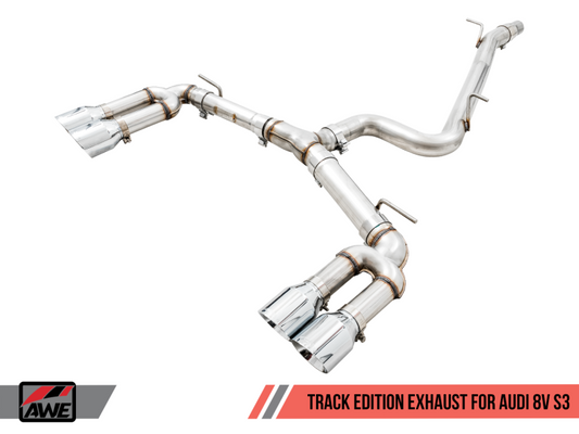 AWE Tuning Audi 8V S3 Track Edition Exhaust w/Chrome Silver - 3015-42142-C-Dub Tech