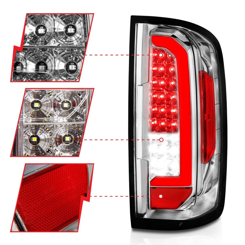 ANZO 15-21 Chevy Colorado LED Taillights w/ Light Bar Chrome - 311407-C-Dub Tech