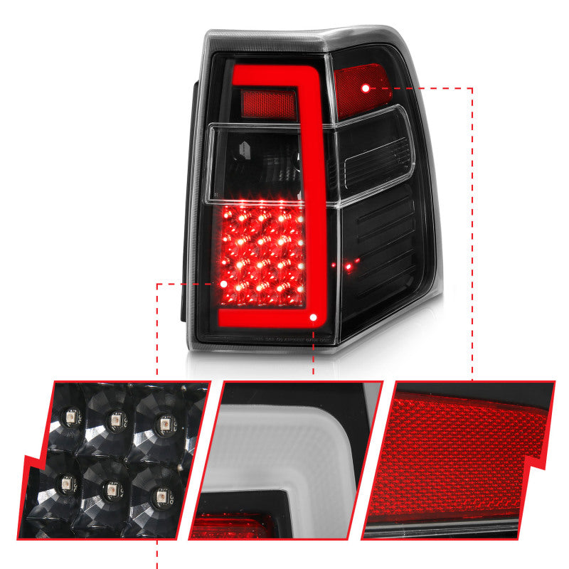 ANZO 07-17 Ford Expedition LED Taillights w/ Light Bar Black - 311408-C-Dub Tech