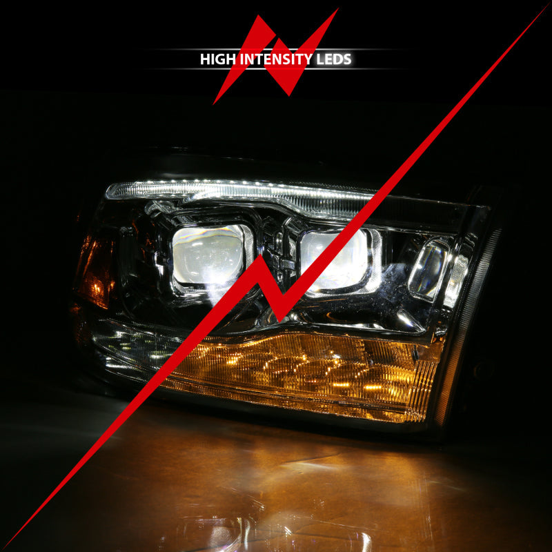 ANZO 2019-2020 Dodge Ram 1500 LED Projector Headlights Plank Style - 111494-R-C-Dub Tech