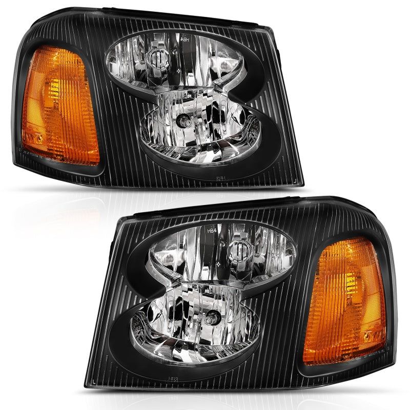 ANZO 2002-2009 Gmc Envoy Crystal Headlight Black Amber - 111429-C-Dub Tech