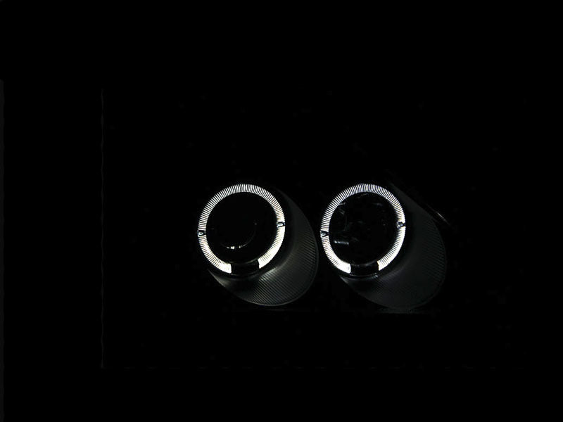 ANZO 2002-2004 Honda Civic Projector Headlights w/ Halo Black - 121057-C-Dub Tech