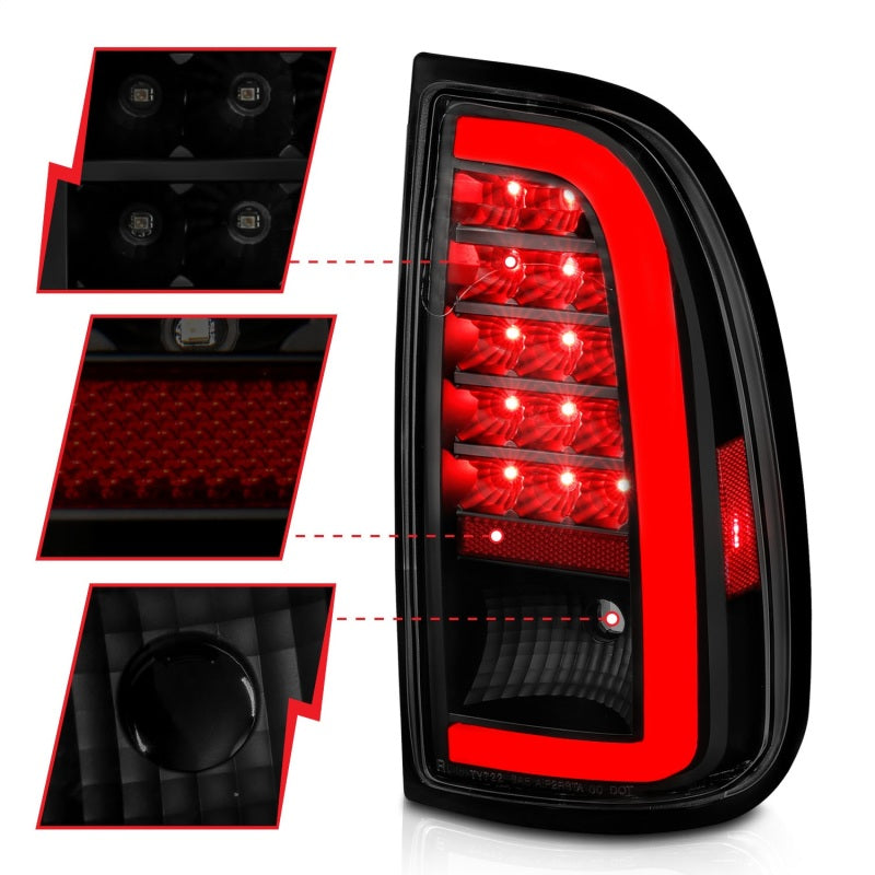 ANZO 00-06 Toyota Tundra LED Taillights w/ Light Bar Black - 311412-C-Dub Tech