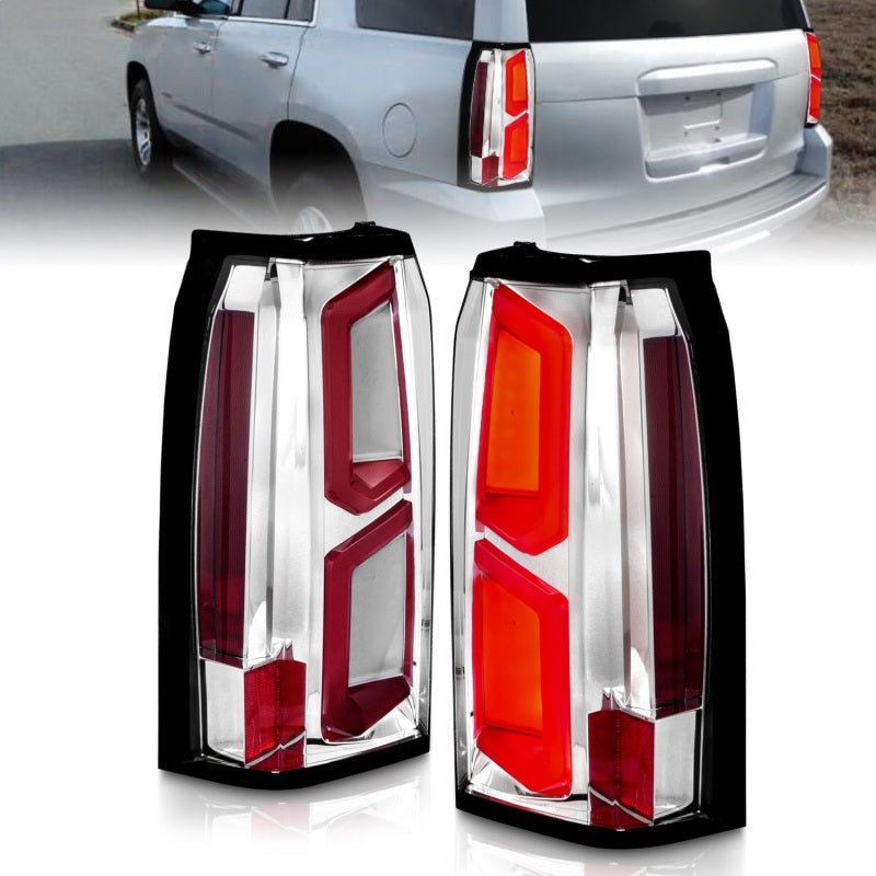 ANZO 2015-2020 Chevrolet Tahoe LED Tail Lights w/ Light Bar - 311376-C-Dub Tech