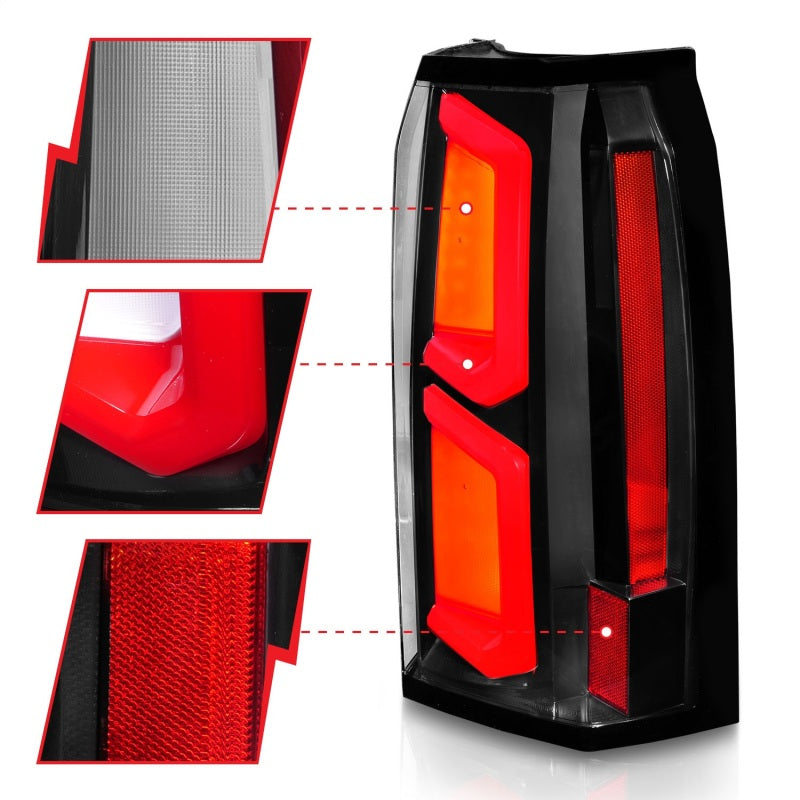 ANZO 2015-2020 Chevrolet Tahoe LED Tail Lights w/ Light Bar - 311374-C-Dub Tech