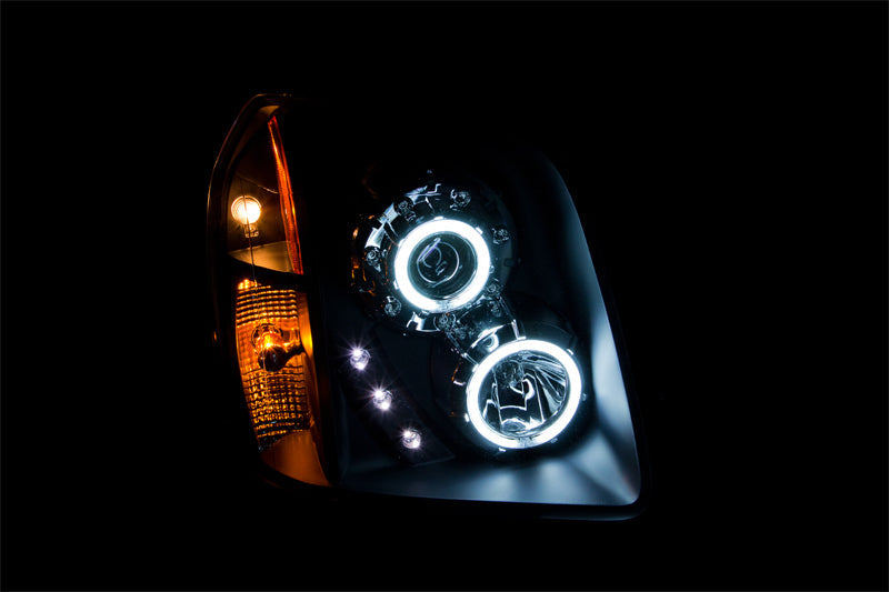 ANZO 2007-2014 Gmc Yukon Projector Headlights w/ Halo Black (CCFL) - 111148-C-Dub Tech