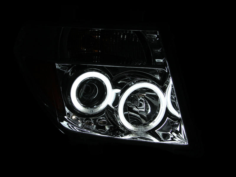 ANZO 2005-2008 Nissan Frontier Projector Headlights w/ Halo Chrome - 111112-C-Dub Tech