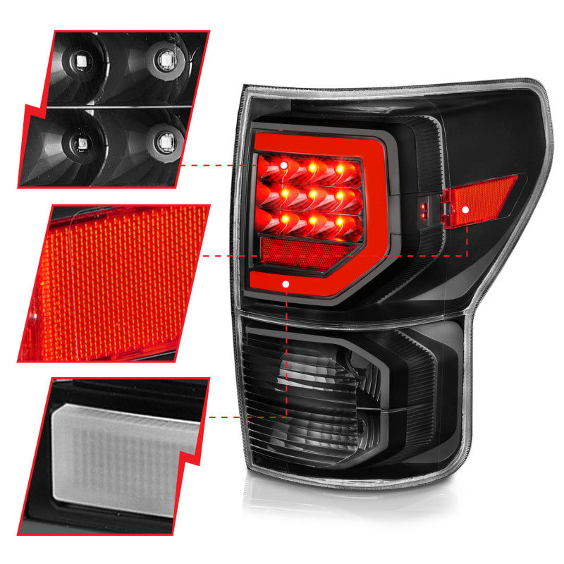 Anzo 07-11 Toyota Tundra Full LED Tailights Black Housing Clear - 311386-C-Dub Tech