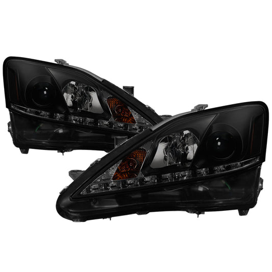 Spyder Lexus IS 250/350 2006-2010 Projector Headlights DRL Black Smoke - 5080073