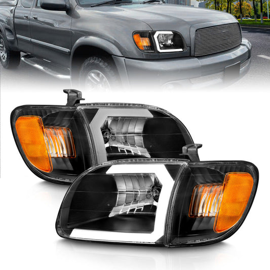 ANZO 00-04 Toyota Tundra (Fits Reg/Acc Cab Only) Crystal Headlights - 111579-C-Dub Tech