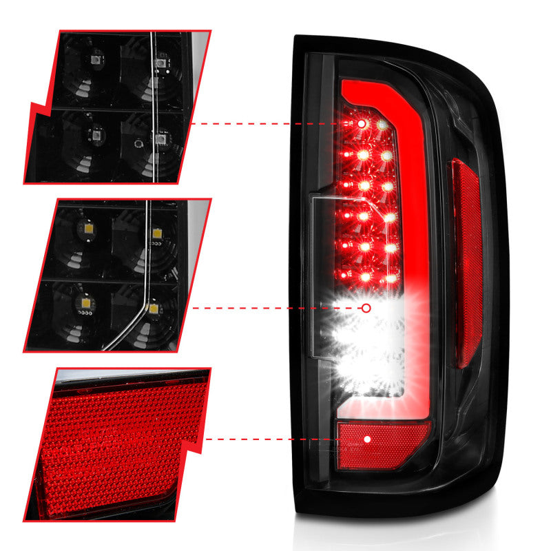 ANZO 15-21 GMC Canyon LED Taillights w/ Light Bar Black - 311402-C-Dub Tech