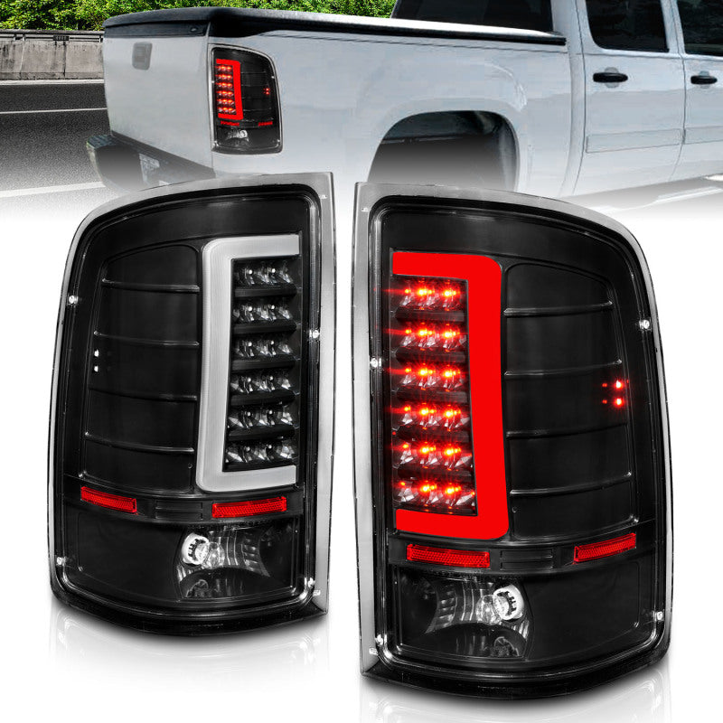 ANZO 2007-2013 GMC Sierra LED Tail Lights w/ Light Bar - 311388-C-Dub Tech