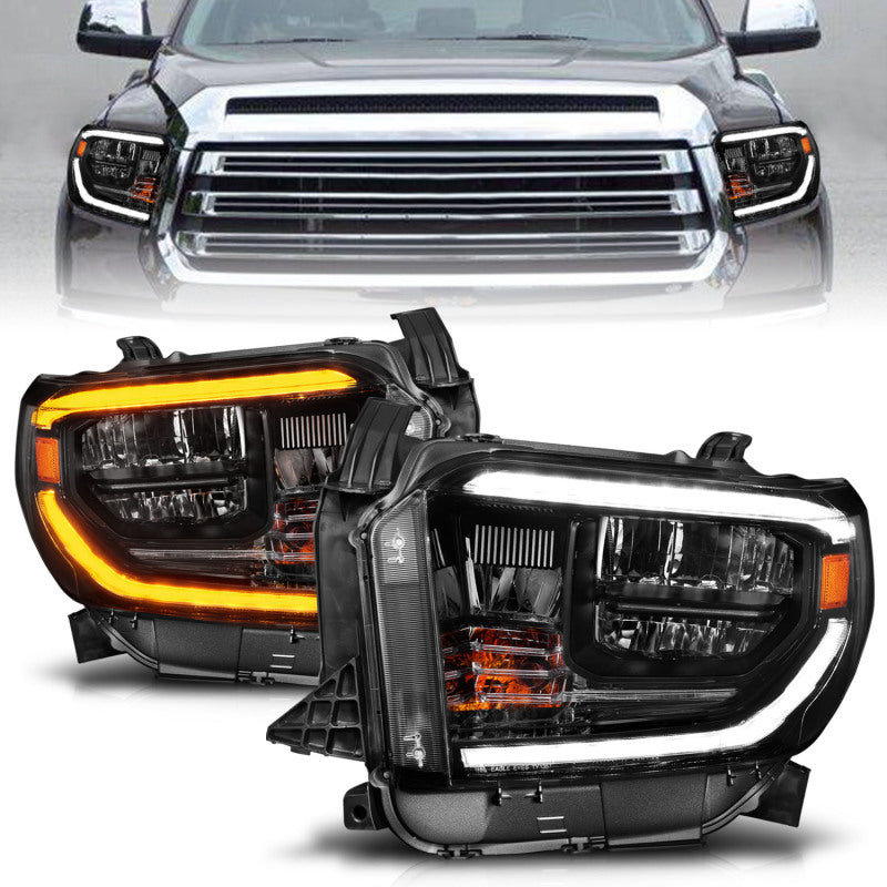 ANZO 2014-2017 Toyota Tundra LED Crystal Headlights w/ Switchback Black - 111531-C-Dub Tech