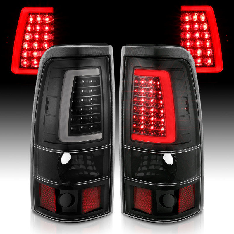 ANZO 2003-2006 Chevy Silverado 1500 LED Taillights Plank Style Black - 311333-C-Dub Tech