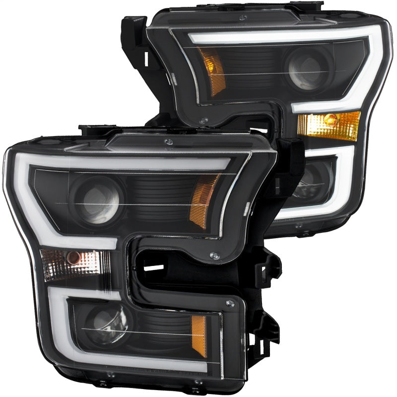ANZO 2015-2017 Ford F-150 Projector Headlights w/ Plank Style Switchback - 111357-C-Dub Tech