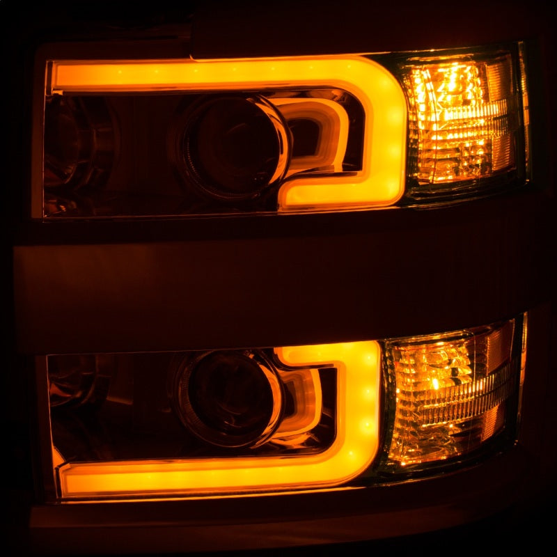 ANZO Projector Headlights 15-17 Chevrolet Silverado 2500HD / 3500HD Chrome - 111366-C-Dub Tech