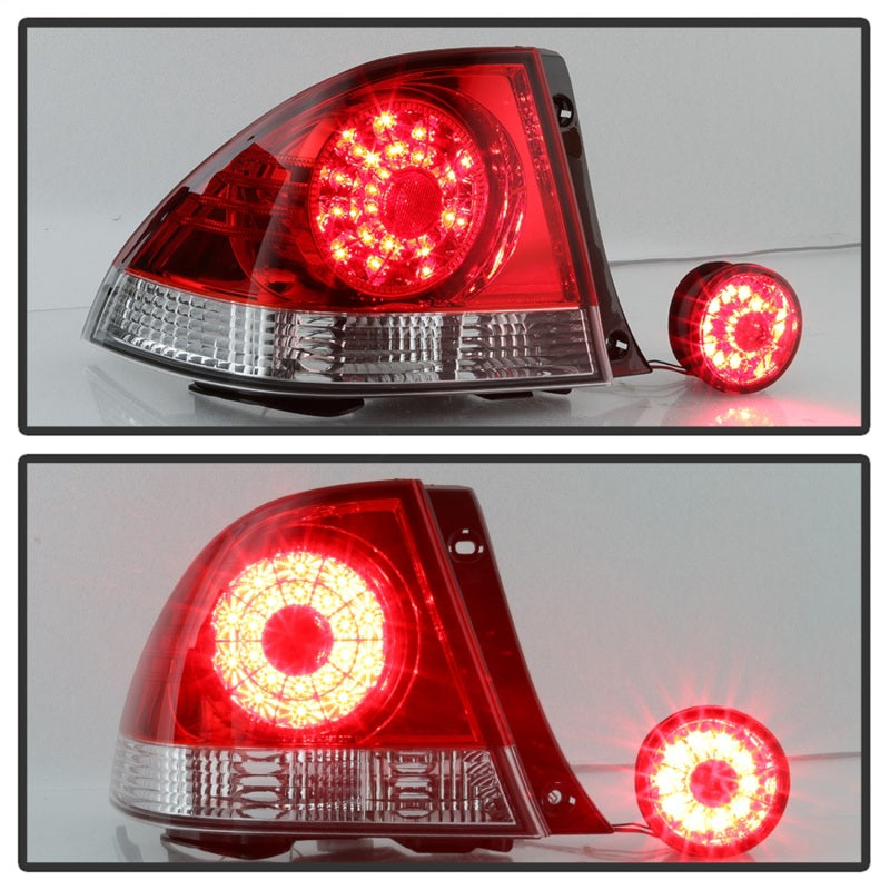 Spyder 01-03 Lexus IS300 LED Tail Lights - Red Clear - 5085061
