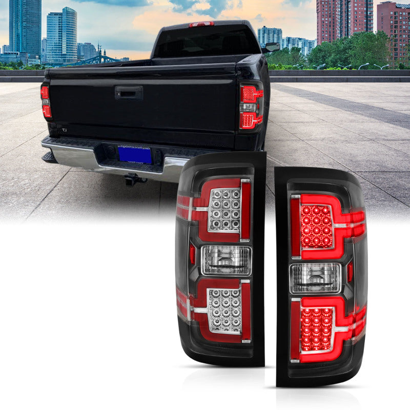 ANZO 2014-2018 Chevy Silverado 1500 LED Taillights Black - 311289-C-Dub Tech