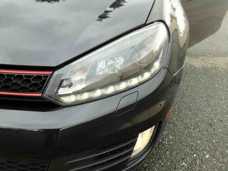 Spyder Volkswagen Golf/GTI 10-13 Projector Headlights Halogen Model- DRL Blk - 5012111