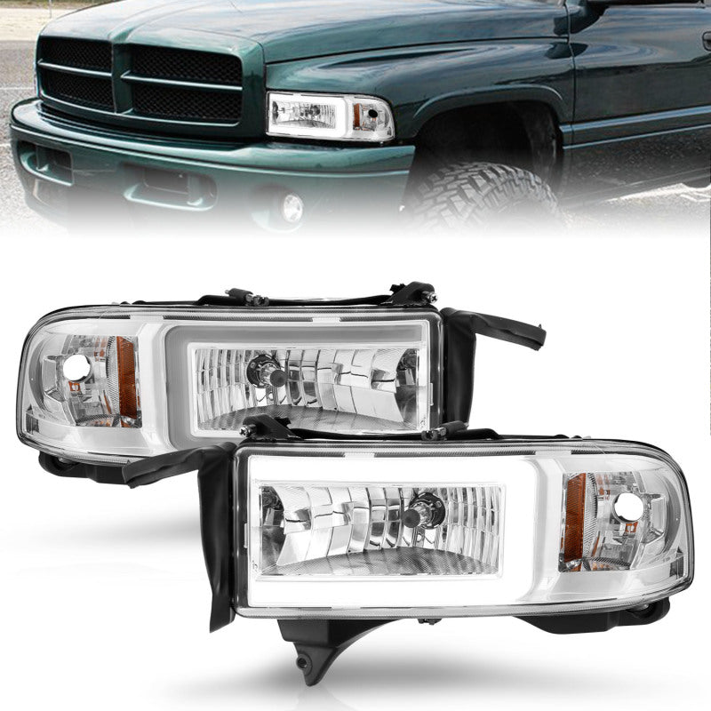 ANZO 94-02 Dodge RAM Crystal Headlight - w/ Light Bar - 111555-C-Dub Tech