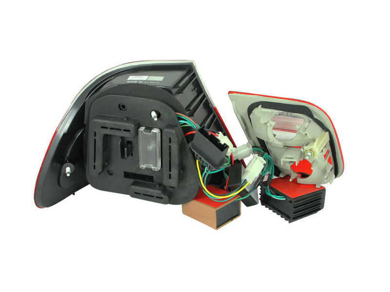 ANZO 2000-2003 BMW 3 Series E46 LED Taillights Red/Clear - 321105-C-Dub Tech