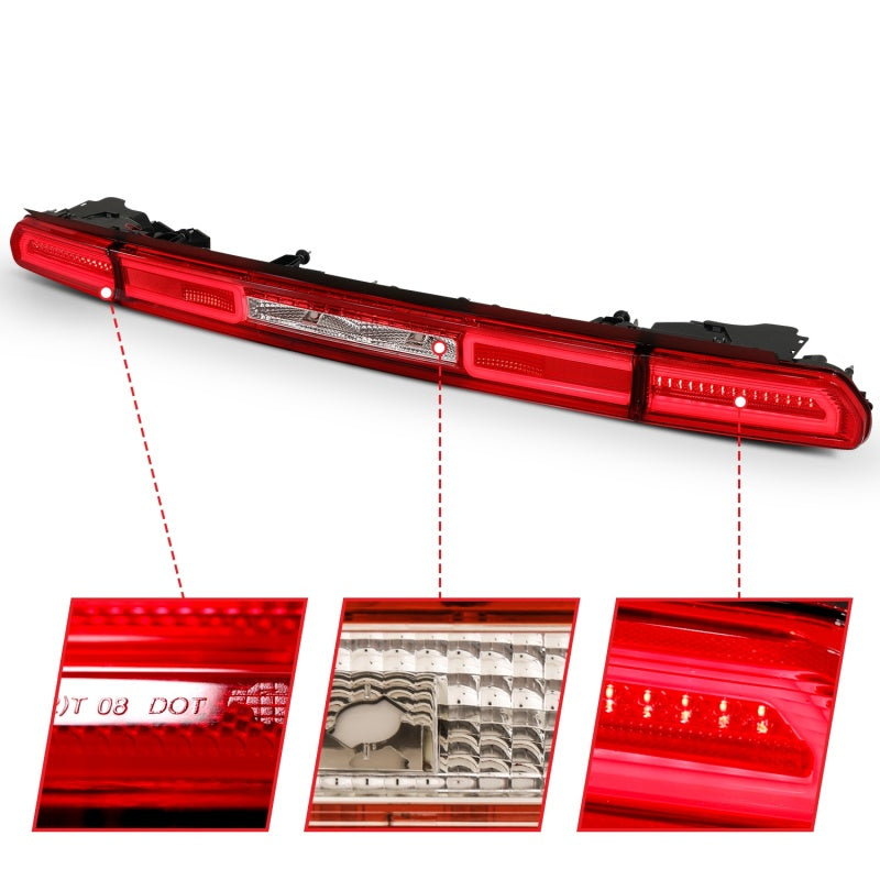 ANZO 08-10 Dodge Challenger LED Taillights - Red/Clear w/Sequential Turn - 321348-C-Dub Tech