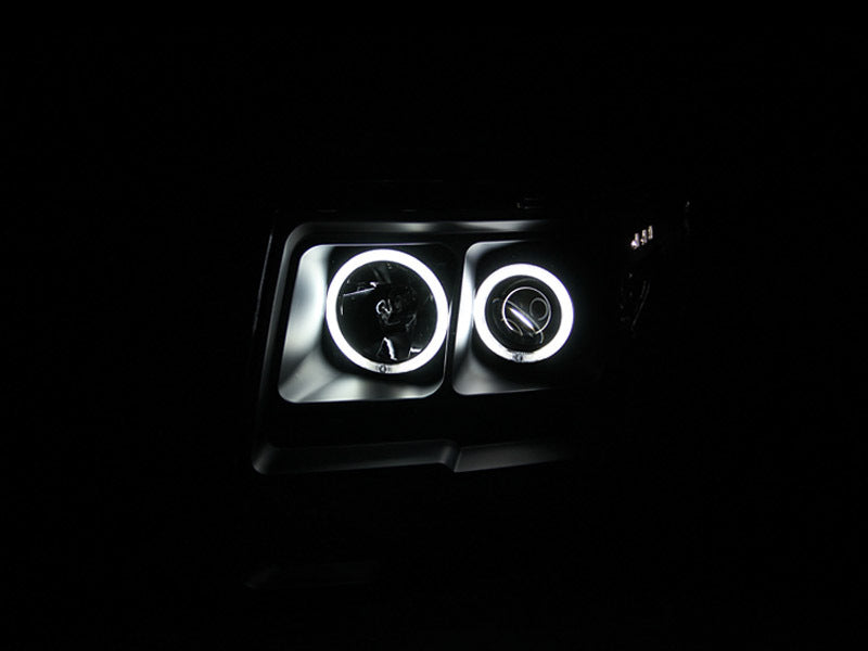 ANZO 2009-2014 Ford F-150 Projector Headlights w/ Halo Black (CCFL) - 111161-C-Dub Tech