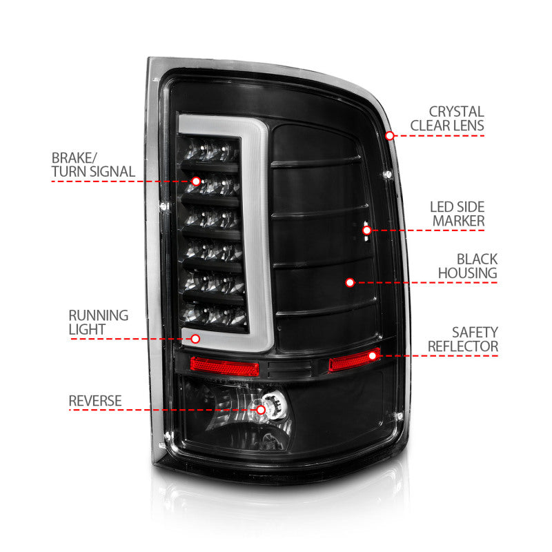 ANZO 2007-2013 GMC Sierra LED Tail Lights w/ Light Bar - 311388-C-Dub Tech
