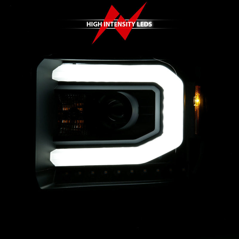 ANZO 2014-2015 GMC Sierra 1500 Projector Headlights w/ Light Bar - 111513-C-Dub Tech