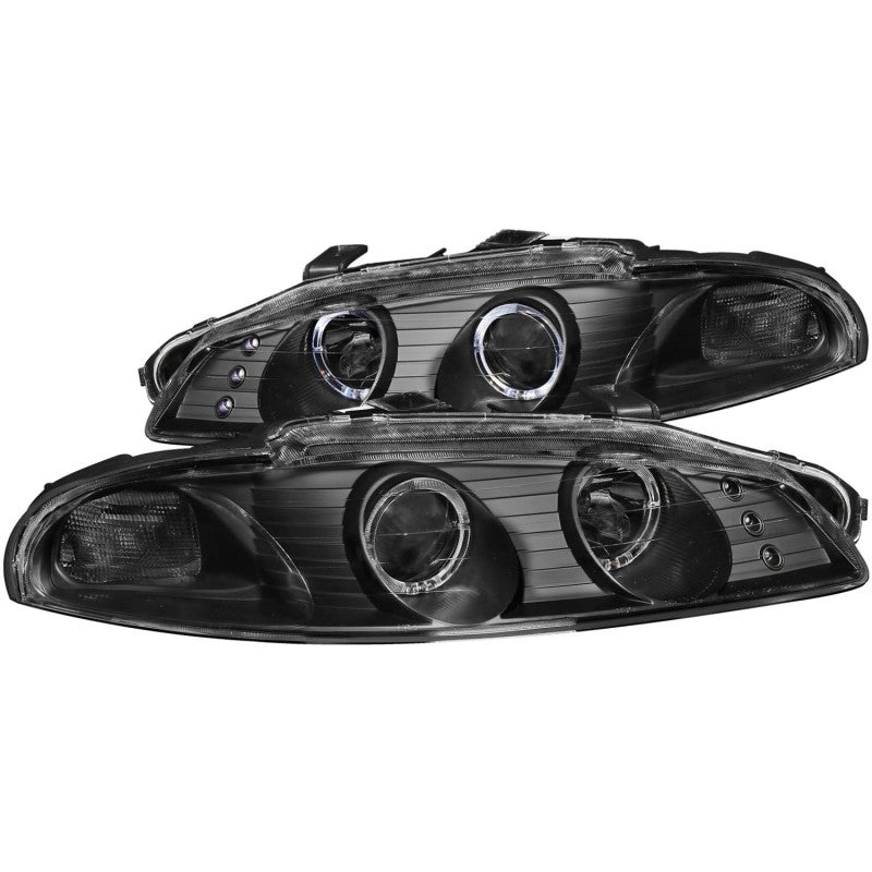 ANZO 1997-1999 Mitsubishi Eclipse Projector Headlights w/ Halo Black G2 - 121365-C-Dub Tech