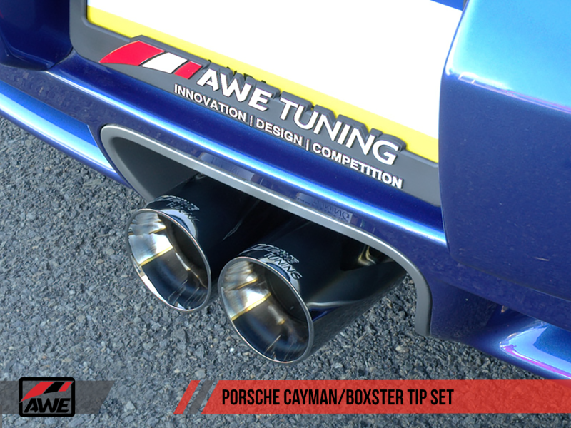 AWE Tuning Optional Porsche 987 Cayman/S Boxster/S Muffler Tip Set - 3010-22014-C-Dub Tech