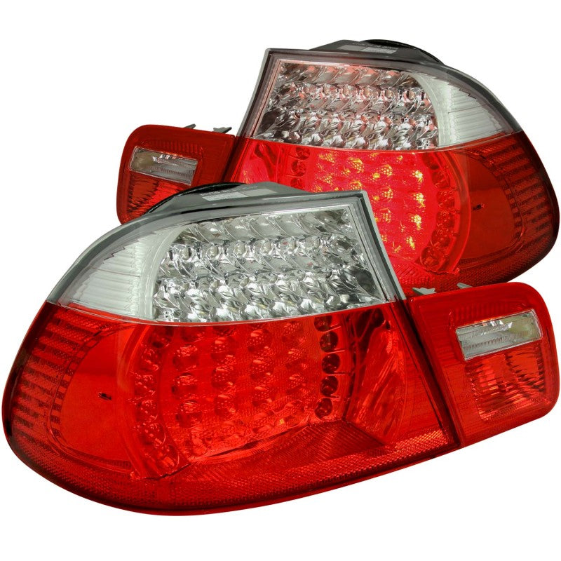 ANZO 2000-2003 BMW 3 Series E46 LED Taillights Red/Clear - 321105-C-Dub Tech