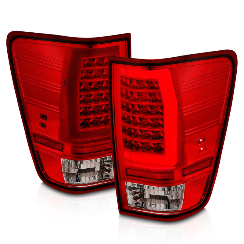 Anzo 04-15 Nissan Titan Full LED Tailights Chrome Housing Red/Clear - 311422-C-Dub Tech