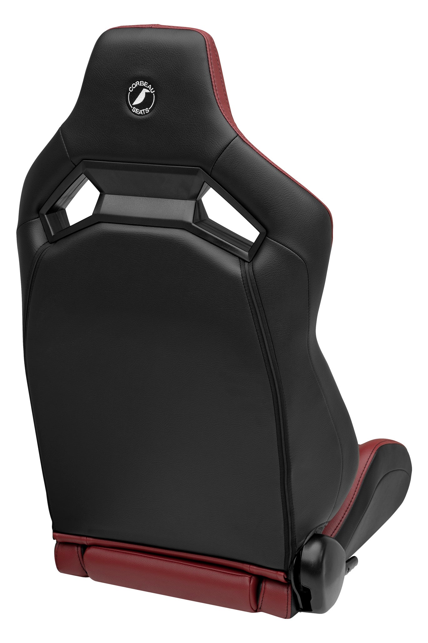 Corbeau Sportline RRX Reclining Seat Pair (Driver & Passenger) - Black Vinyl/Burgandy Vinyl 55080PR