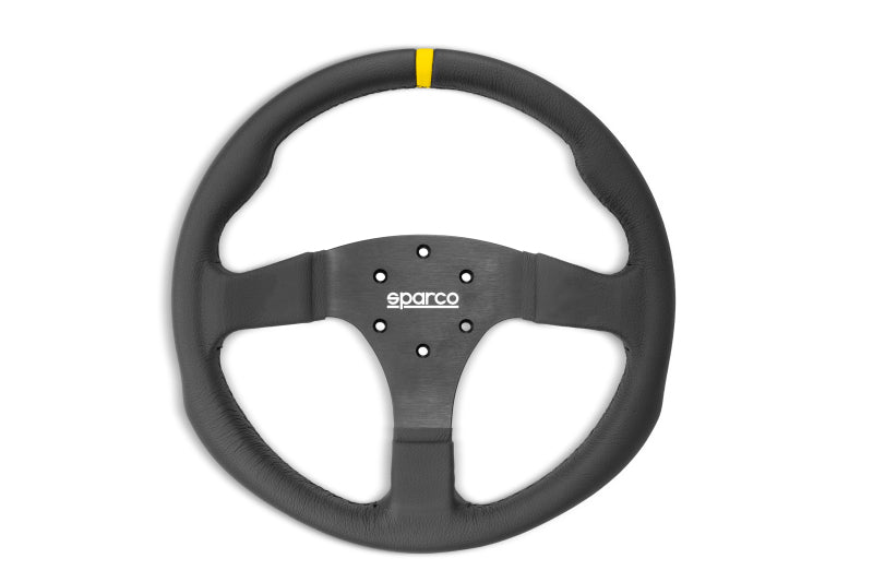 Sparco Steering Wheel R330B Leather w/ Button - 015R330PLO