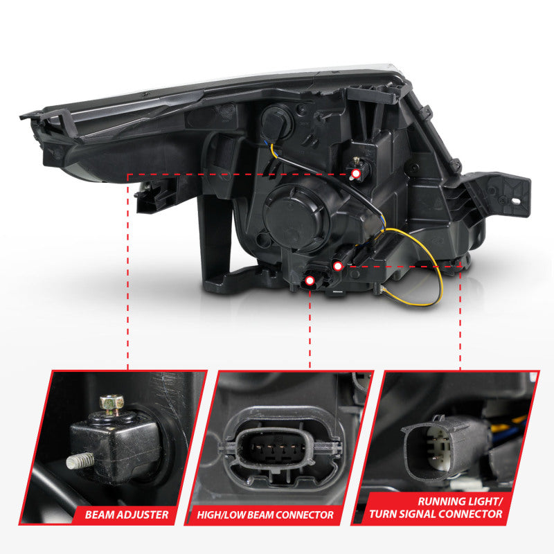 ANZO 11-15 Ford Explorer (w/Factory Halogen HL Only) Projector Headlights - 111575-C-Dub Tech