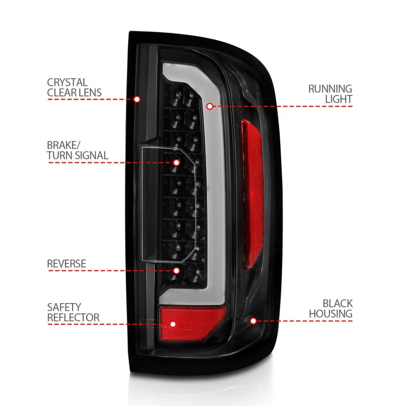 ANZO 15-21 GMC Canyon LED Taillights w/ Light Bar Black - 311402-C-Dub Tech
