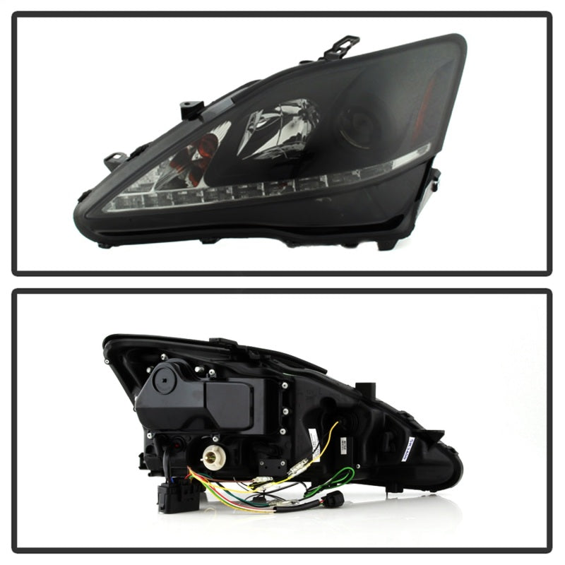 Spyder Lexus IS 250/350 2006-2010 Projector Headlights DRL Black Smoke - 5080073
