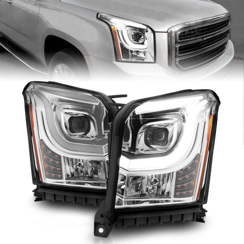 ANZO 2015-2017 GMC Yukon XL Projector Headlights W Lightbar - - 111536-C-Dub Tech