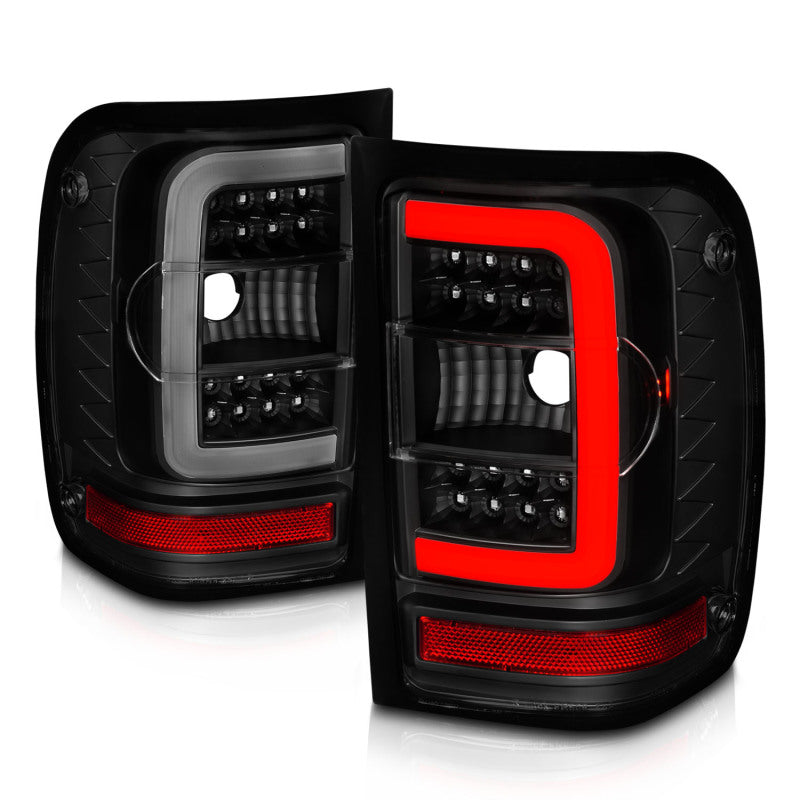 ANZO 01-11 Ford Ranger LED Taillights - Black Housing w/ - 311391-C-Dub Tech