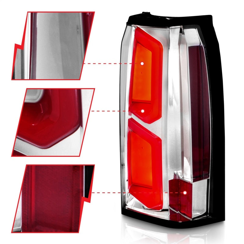 ANZO 2015-2020 Chevrolet Tahoe LED Tail Lights w/ Light Bar - 311376-C-Dub Tech