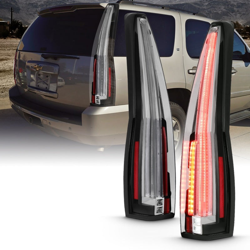 ANZO 2007-2014 Chevrolet TahOE Led Taillights Red/Clear - 311297-C-Dub Tech