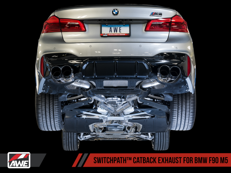 AWE Tuning 18-19 BMW F90 M5 SwitchPatch Cat-Back Exhaust- Black - 3025-43066-C-Dub Tech