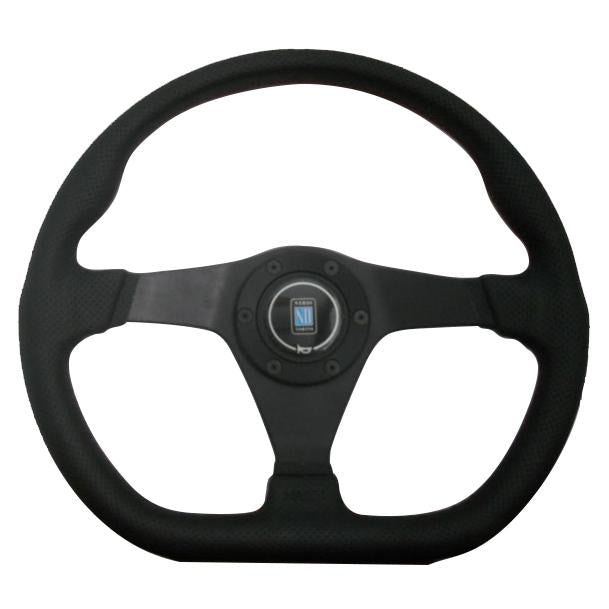 Nardi Gara Sport - 350mm (Black / Black Per Leather / Red Stitch)
