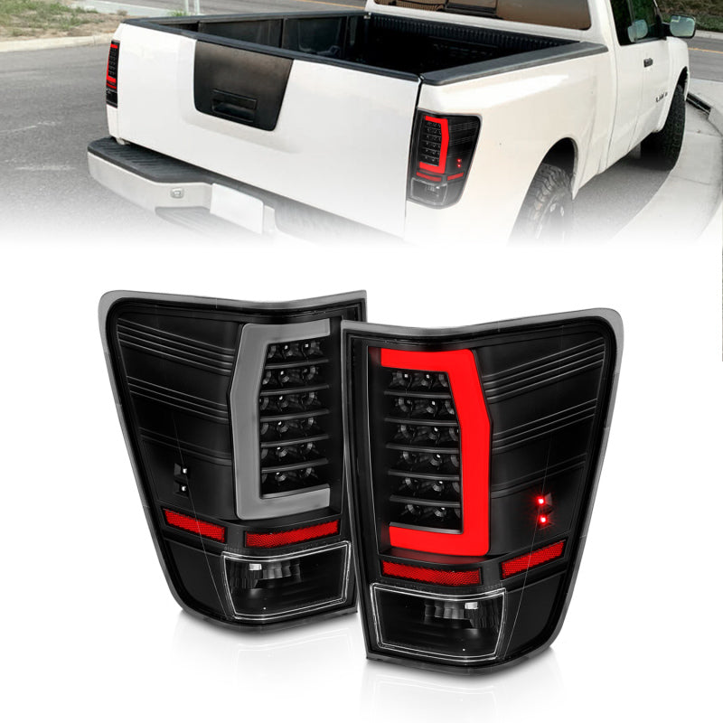 Anzo 04-15 Nissan Titan Full LED Tailights Black Housing Clear - 311420-C-Dub Tech