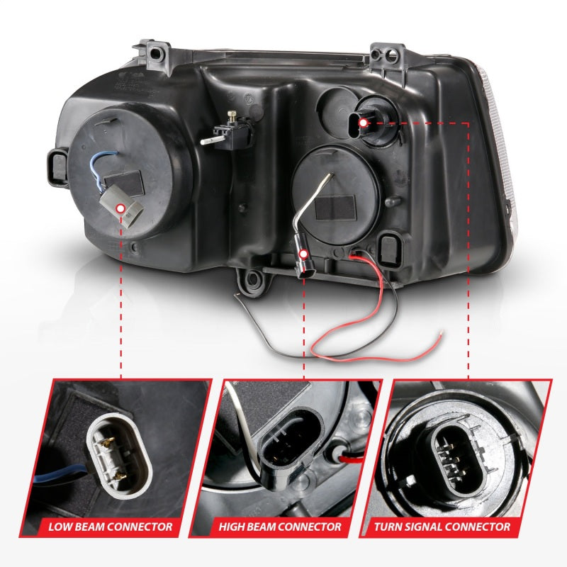 ANZO 2005-2010 Chrysler 300C Projector Headlights w/ Halo Black (CCFL) - 121251-C-Dub Tech