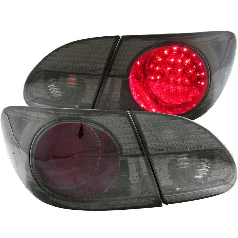 ANZO 2003-2008 Toyota Corolla LED Taillights Red/Smoke - 321270-C-Dub Tech