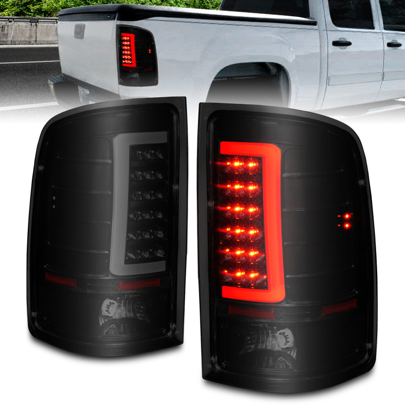 ANZO 2007-2013 GMC Sierra LED Tail Lights w/ Light Bar - 311389-C-Dub Tech