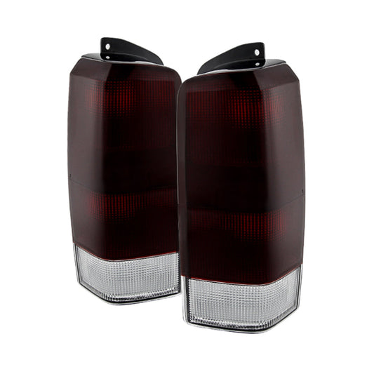 Xtune Jeep Cherokee 1997-2001 OEM Style Tail Lights Red Smoked - 9029868