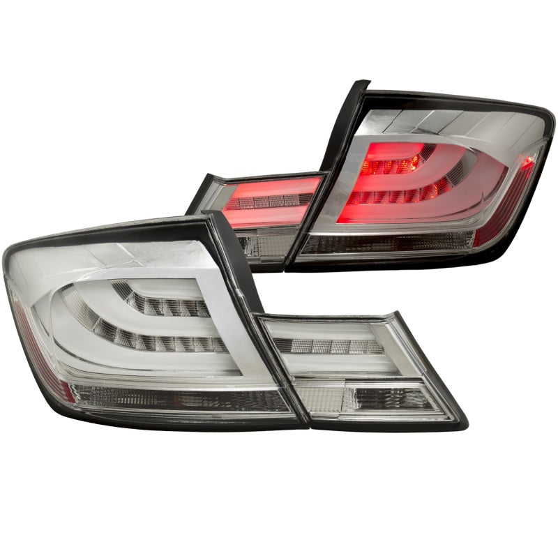 ANZO 2013-2015 Honda Civic (excludes hybrid) LED Taillights Chrome - 321325-C-Dub Tech